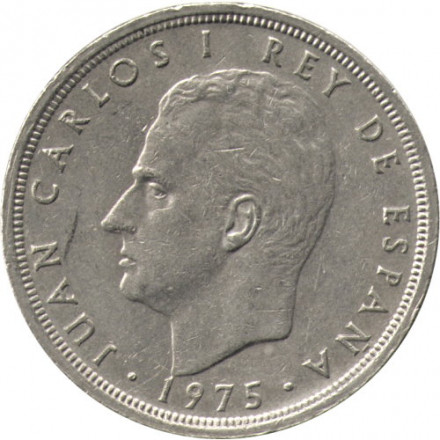 Испания 50 песет 1975 год (80 внутри звезды)