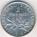 Франция 2 франка 1916 год