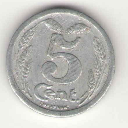 Франция 5 сантимов 1921 год