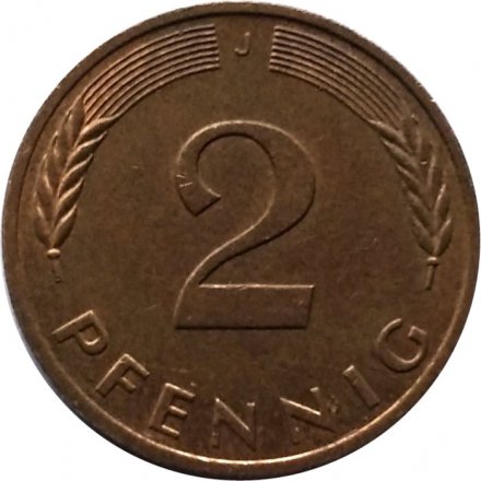 ФРГ 2 пфеннига 1988 год - J