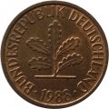 ФРГ 2 пфеннига 1988 год - J