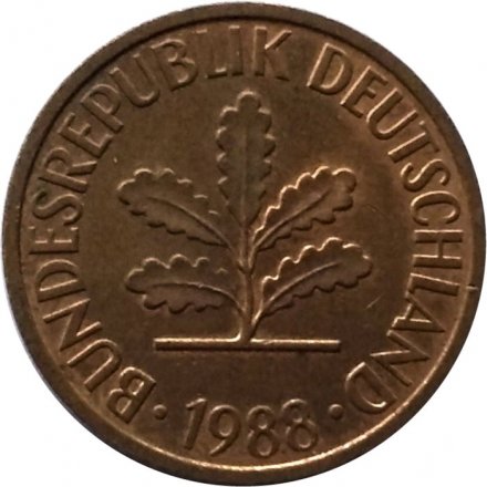 ФРГ 2 пфеннига 1988 год - J