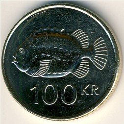 Исландия 100 крон 2007 год - Пинагор (рыба-воробей)