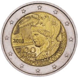 Австрия 2 евро 2018 год - 100 лет Австрийской Республике