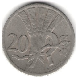 Чехословакия 20 геллеров 1927 год