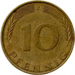 ФРГ 10 пфеннигов 1974 год - J