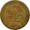 ФРГ 10 пфеннигов 1974 год - J
