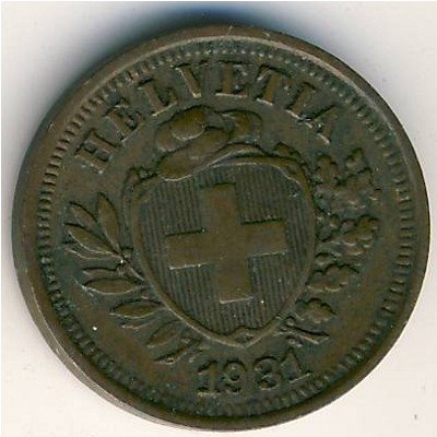 Швейцария 1 раппен 1931 год