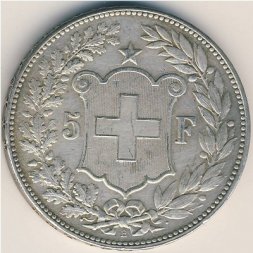 Швейцария 5 франков 1900 год
