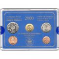 Годовой набор из 4 монет Швеция 2000 года с жетоном в банковской упаковке