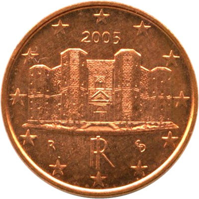 Италия 1 евроцент 2005 год