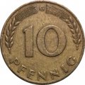ФРГ 10 пфеннигов 1968 год - G