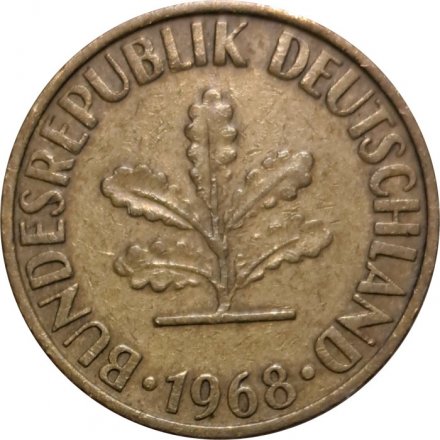 ФРГ 10 пфеннигов 1968 год - G