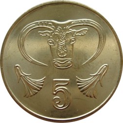 Кипр 5 центов 2004 год - Голова быка