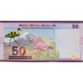Боливия 50 боливиано 2018 год - Снежная гора Сахама, Андский фламинго UNC
