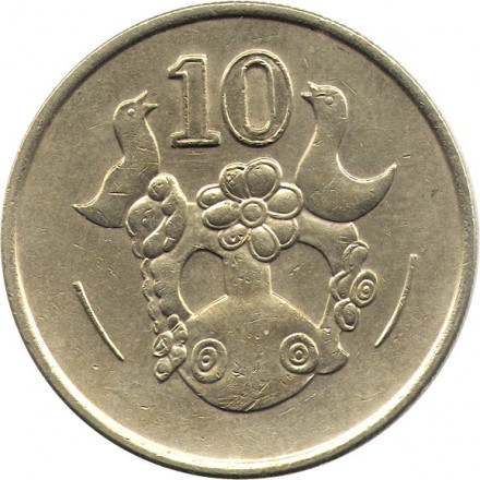 Кипр 10 центов 1991 год - Декоративная ваза