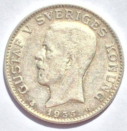 Швеция 1 крона 1935 год