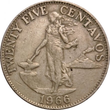 Филиппины 25 сентаво 1966 год