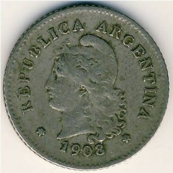 Аргентина 10 сентаво 1908 год