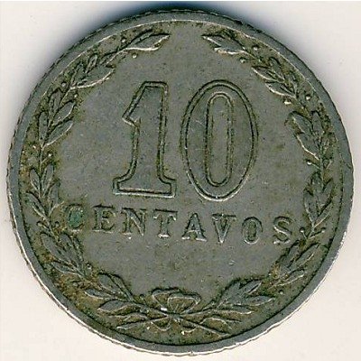 Аргентина 10 сентаво 1908 год