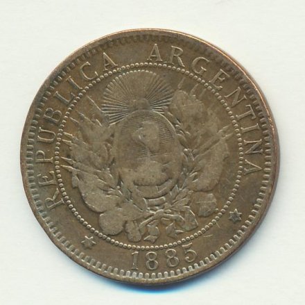 Аргентина 2 сентаво 1885 год