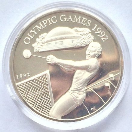 Самоа 10 долларов 1992 год - Олимпиада 1992. Метание молота