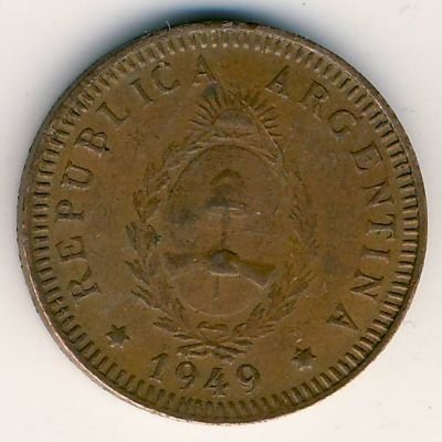 Аргентина 2 сентаво 1949 год