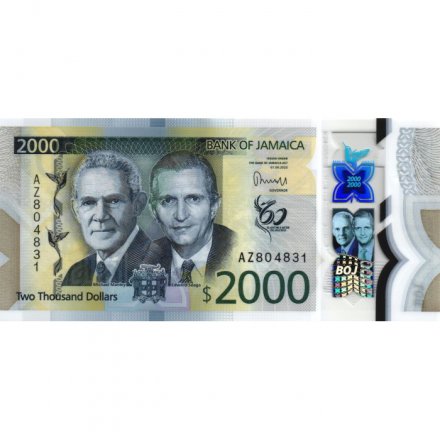 Ямайка 2000 долларов 2022 год - 60 лет независимости UNC
