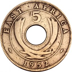 Восточная Африка 5 центов 1952 год