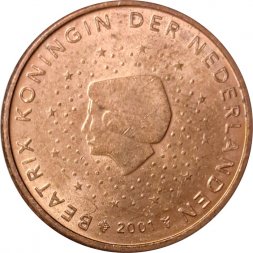 Нидерланды 2 евроцента 2001 год