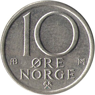 Норвегия 10 эре 1974 год - Король Улаф V