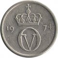 Норвегия 10 эре 1974 год - Король Улаф V
