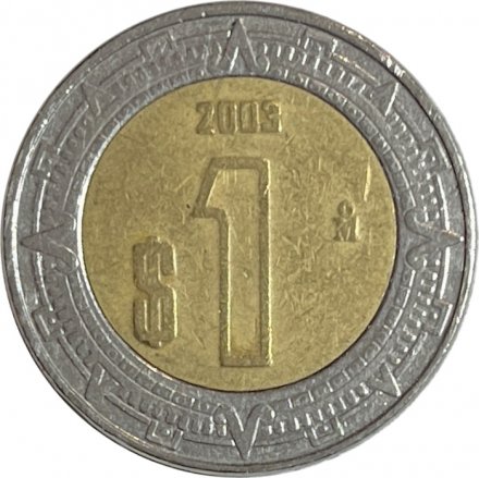 Мексика 1 песо 2003 год - Хохлатый сокол
