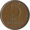 Норвегия 5 эре 1976 год