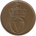 Норвегия 1 эре 1962 год - Король Улаф V. Белка