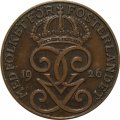 Швеция 2 эре 1926 год - Король Густав V
