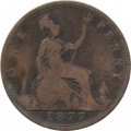 Великобритания 1 пенни 1877 год - Виктория (бронза)