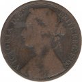 Великобритания 1 пенни 1877 год - Виктория (бронза)