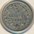Баден 3 крейцера 1868 год