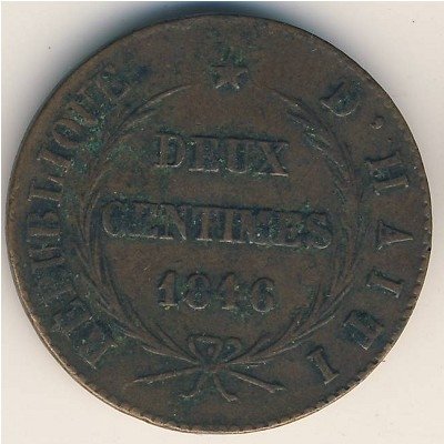 Гаити 2 сантима 1846 год
