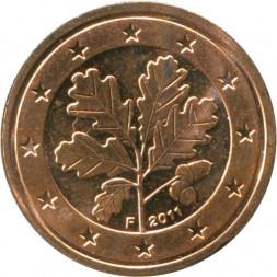 Германия 2 евроцента 2011 год (F)