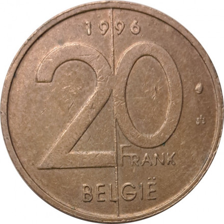 Бельгия 20 франков 1996 год BELGIE