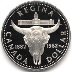 Канада 1 доллар 1982 год - 100 лет городу Реджайна (Proof)