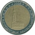Германия 2 евро 2008 год - Федеральная земля Гамбург (F)