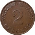 ФРГ 2 пфеннига 1963 год - F