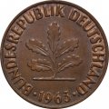 ФРГ 2 пфеннига 1963 год - F