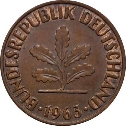 ФРГ 2 пфеннига 1963 год - F