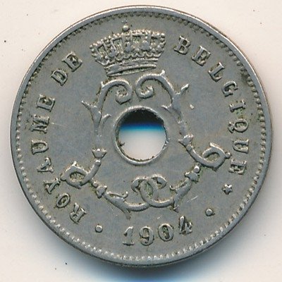 Бельгия 5 сантимов 1904 год BELGIQUE
