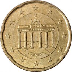 Германия 20 евроцентов 2020 год (A)