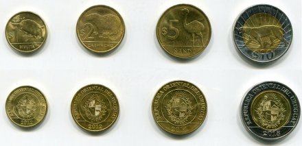 Набор из 4 монет Уругвай 2012 - 2015 год - Животные